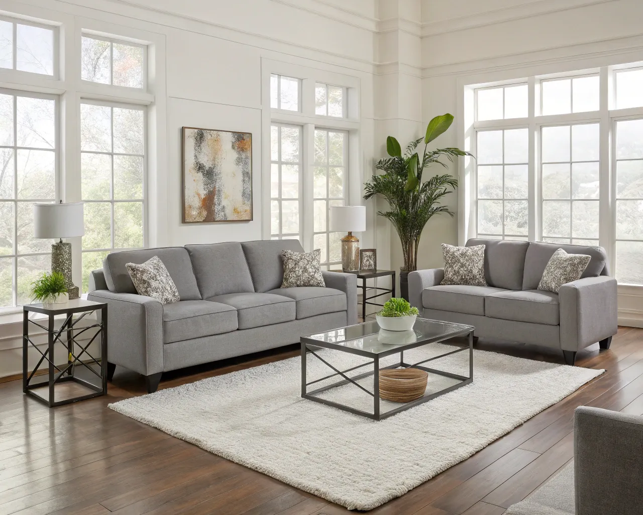 Home staging av ett modernt vardagsrum