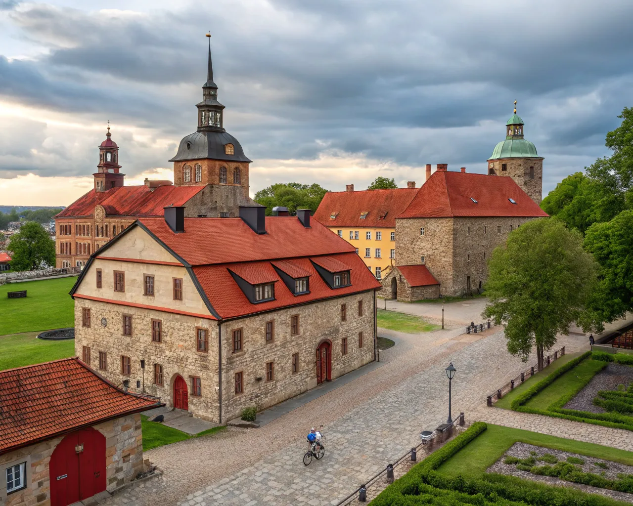 Falun stad med historiska byggnader